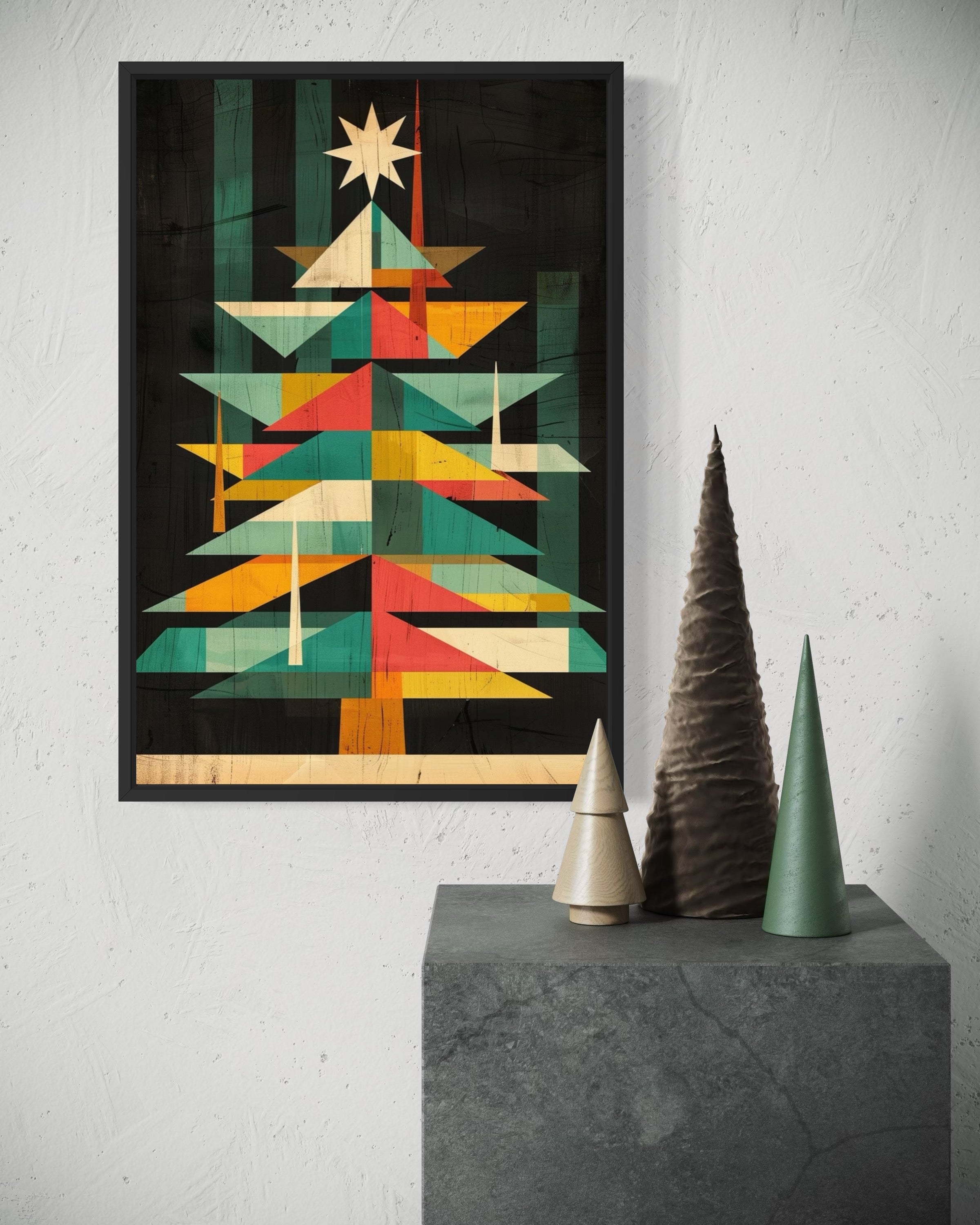 Poster Weihnachten mit einem Tannenbaum
