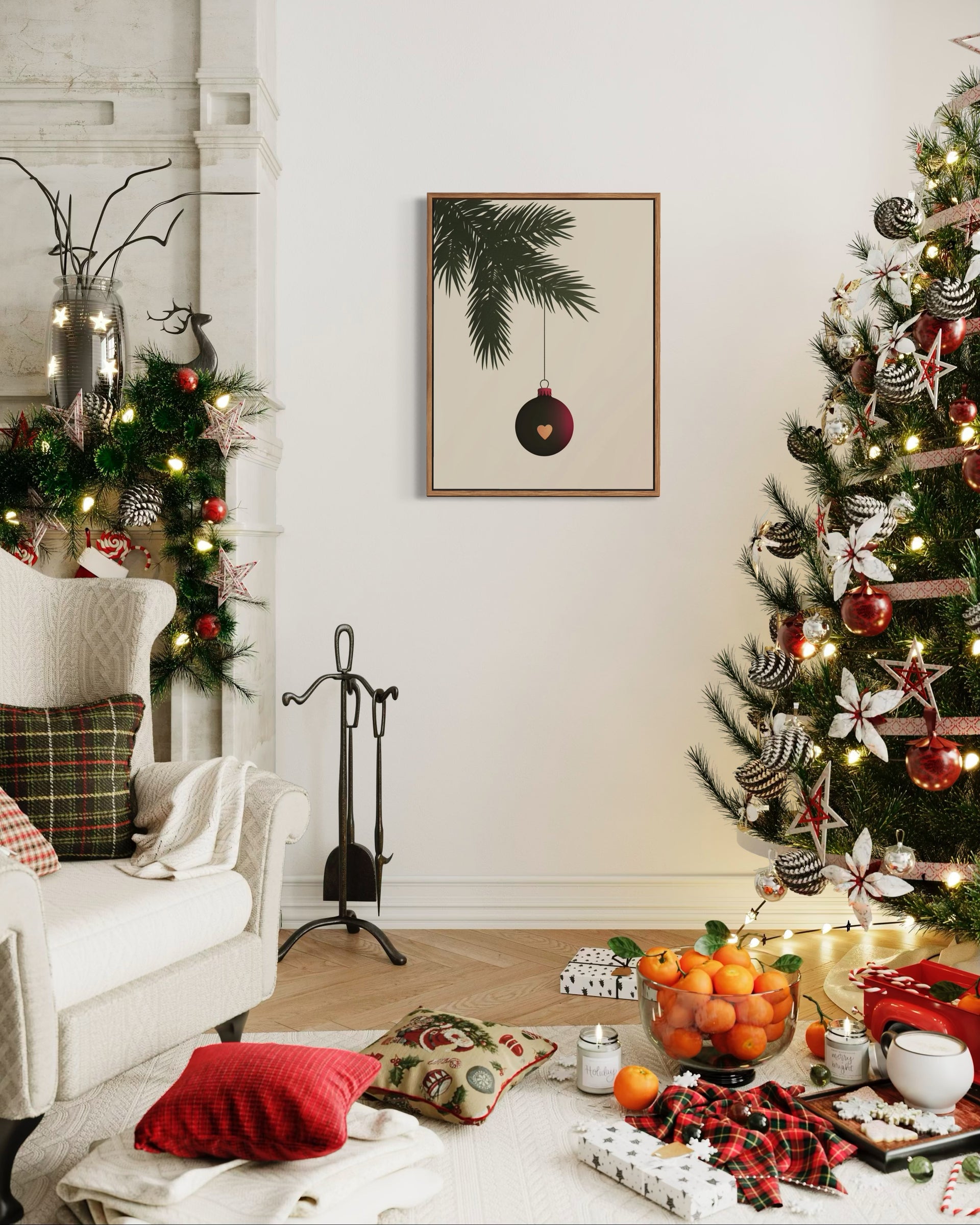 Branch with Christmas bauble